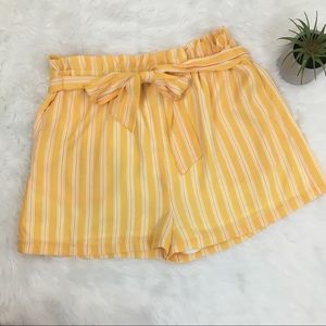 Forever 21 Mustard Yellow Paper Bag Waist Shorts L
